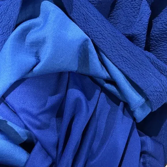 ELLEN TRACY Royal Blue Sleeveless Gold Trim Zipper Dress - Size 10 - Picture 11 of 12